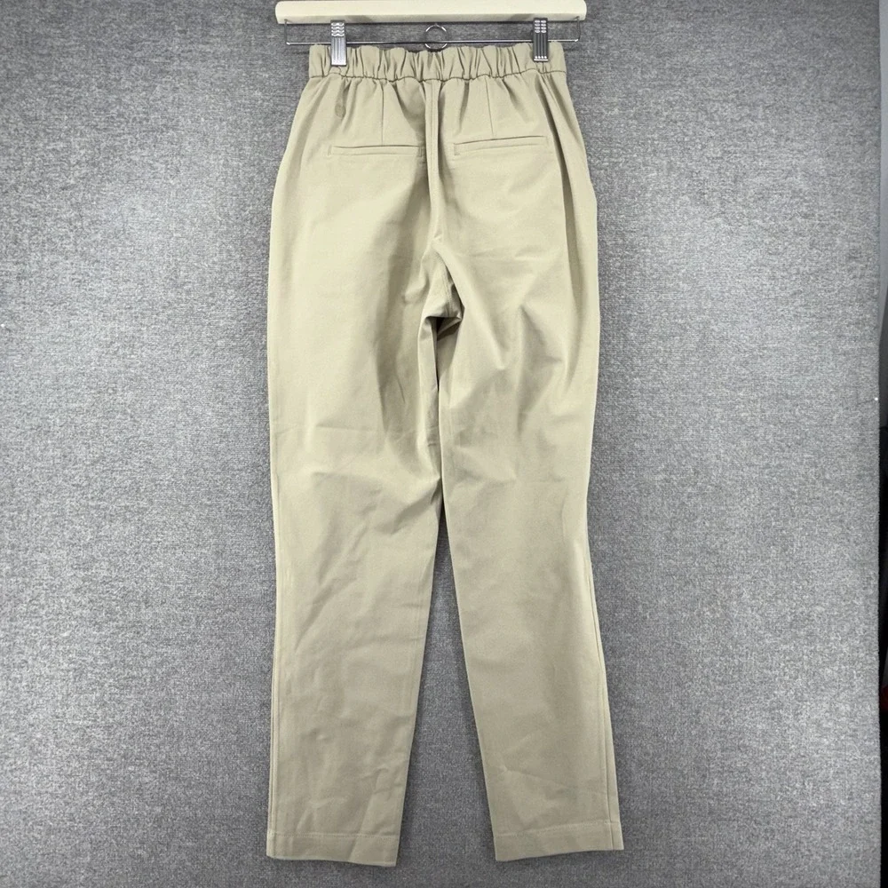 Lululemon Your True Trousers 7/8 Pants Women Size 2 Beige Pull On Casual
